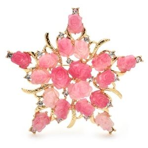 Multi Rose Star Brooch: A Floral Constellation of Elegance